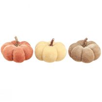 Artículo Calabaza decoración tela calabazas amarillo beige rojo marrón Ø7cm 9 piezas