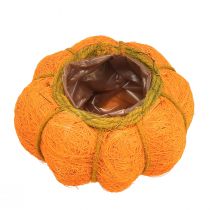 Artículo Maceta de calabaza naranja/amarillo-verde de sisal Ø15cm H9cm