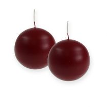 Velas bola 60mm rojo antiguo 16uds