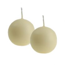 Velas bolas 60mm crema 16ud