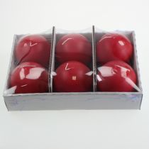 Artículo Velas de bola rojas de 80 mm (paquete de 6) - Decoración de mesa atmosférica, decoración navideña e iluminación festiva