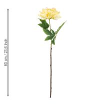 Artículo Peonía artificial con gran flor para un diseño interior floral atemporal, 60 cm, 3 piezas