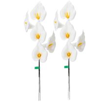 Artículo Cala artificial con estambres amarillos, flores decorativas, 35 cm, 10 unidades.
