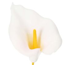 Artículo Cala artificial con estambres amarillos, flores decorativas, 35 cm, 10 unidades.