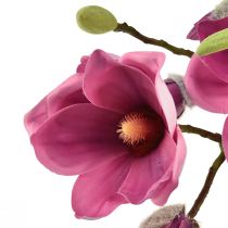 Artículo Rama de magnolia con flor artificial, rosa magnolia 92cm