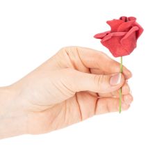 Artículo Rosas artificiales rojas con tallo, 5 cm, 100 unidades