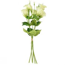 Artículo Flores artificiales Eustoma Lisianthus amarillo verde 52cm 5 piezas