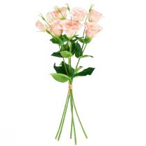 Artículo Flores artificiales Eustoma Lisianthus rosa 52cm 5 piezas