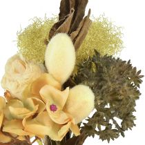 Artículo Ramo de flores artificiales, rosa, hortensia, aspecto seco, decoración vintage, 38 cm