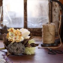 Artículo Ramo de flores artificiales, rosa, hortensia, aspecto seco, decoración vintage, 38 cm