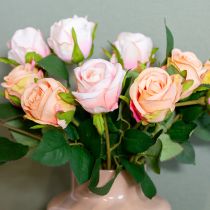 Artículo Ramo de rosas artificiales para una elegante decoración del hogar y ocasiones festivas, 44 cm, 6 piezas