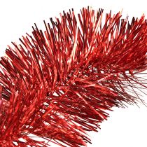 Artículo Guirnalda festiva de oropel rojo de 270 cm: brillante y vibrante, perfecta para decoraciones navideñas y navideñas