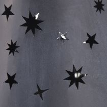 Artículo Farol de metal antracita con estrellas – Ø16,5 cm, altura 24 cm – decoración elegante con asa de transporte