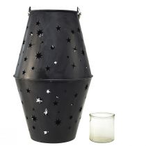 Artículo Farol colgante de metal antracita con estrellas - Ø18,5 cm, altura 50 cm - Elegante iluminación interior y exterior