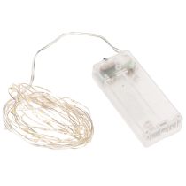 Artículo Guirnalda de luces LED para interiores, funciona con pilas, luz blanca cálida, 30 LED, 3 m, 6 unidades