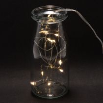 Artículo Guirnalda de luces LED a pilas para interiores, luz blanca cálida, 10 LED, 1 m de longitud, 6 unidades.