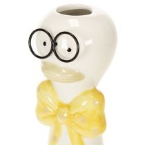 Artículo Set de Figuras de Patos de Cerámica con Gafas, 25 cm, Amarillo y Blanco