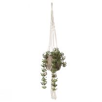 Artículo Cesta colgante de macramé para maceta Ø18–19cm crema Al.85cm