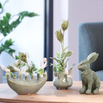 Artículo Jarrón Decoración Marítima Diseño Coral Verde Claro Ø14,5cm H14cm