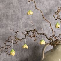 Artículo Flor colgante de metal para decoración romántica de interior y exterior, 6 cm, 6 piezas