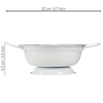Artículo Bol decorativo de metal, blanco y negro, Ø16,5 cm, H6,5 cm, 4 piezas