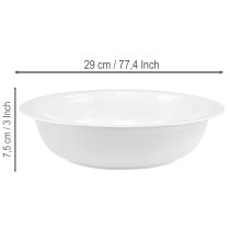 Artículo Bol de metal, con aspecto de esmalte blanco, Ø29cm, H7,5cm