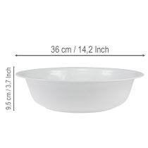 Artículo Bol de metal blanco, con aspecto esmaltado, Ø36cm, H9,5cm