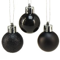 Artículo Mini Bolas de Árbol Plástico irrompible negro Ø3cm 14ud