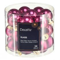 Artículo Mini bolas de cristal bolas de árbol de Navidad rosa Ø2,5cm 22 piezas