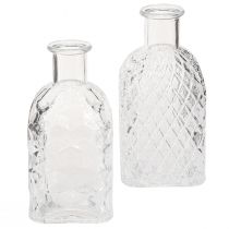 Artículo Mini jarrones Botellas decorativas de vidrio cuadradas Al. 13 cm 4 piezas