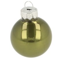 Artículo Mini bolas navideñas de cristal verde plata gris Ø3cm 22uds