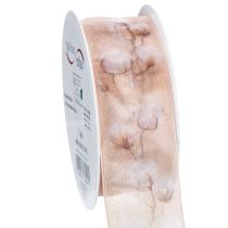 Artículo Cinta de organza, flores de algodón, cinta decorativa, rosa, 40 mm, 15 m