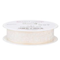 Artículo Cinta de organza para regalo de flores, color crema, 25 mm, 18 m