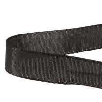 Artículo Cinta decorativa de regalo, cinta negra con orillo, 15 mm, 3 m, 10 unidades