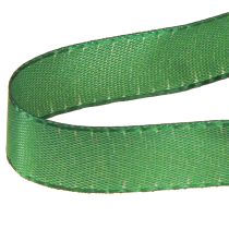 Artículo Cinta decorativa de regalo verde con orillo verde oscuro 15 mm 3 m x 10 unidades