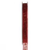 Artículo Cinta de organza roja con estrellas brillantes – Cinta navideña 10mm 20m