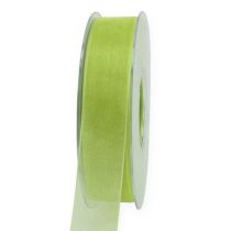 Cinta de organza con orillo 2,5cm 50m verde claro