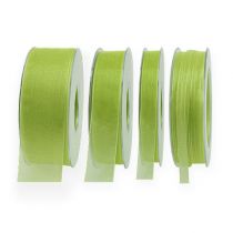 Cinta de organza con orillo 50m verde claro