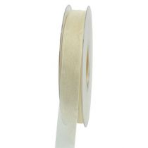 Cinta de organza con orillo 1,5cm 50m crema