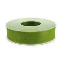 Artículo Cinta de organza cinta de regalo verde borde tejido verde oliva 25mm 50m