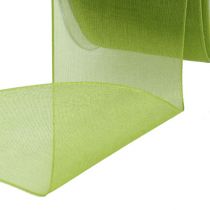 Artículo Cinta de organza cinta de regalo verde borde tejido verde oliva 40mm 50m