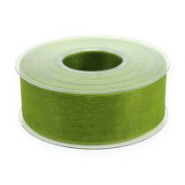Artículo Cinta de organza cinta de regalo verde borde tejido verde oliva 40mm 50m