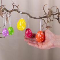 Artículo Huevos de Pascua para colgar, colores surtidos, 6cm, 12 piezas