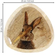 Artículo Plato de Pascua forma de huevo con conejo Madera 26cm