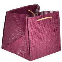 Artículo Bolsas de regalo de papel con asas rosa burdeos 12x12cm 8uds