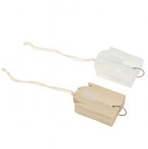 Artículo Estrellas de papel blancas y marrones de 16 cm, decoración navideña, juego de 6