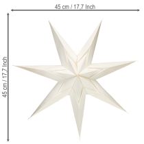 Artículo Estrellas de papel estilo escandinavo Estrella navideña Crema Blanco 45cm 3 uds