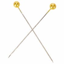 Artículo Agujas con cabeza de perla Ø6mm 65mm oro