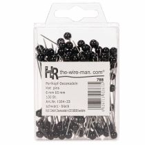 Artículo Alfileres con cabeza de perla Ø6mm 65mm Negros