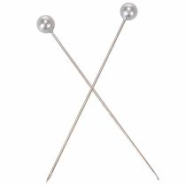 Artículo Broches con cabeza de perla Ø6mm 65mm plata